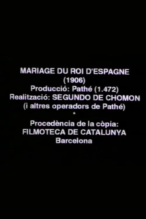 Póster de la película Marriage du roi d'espagne